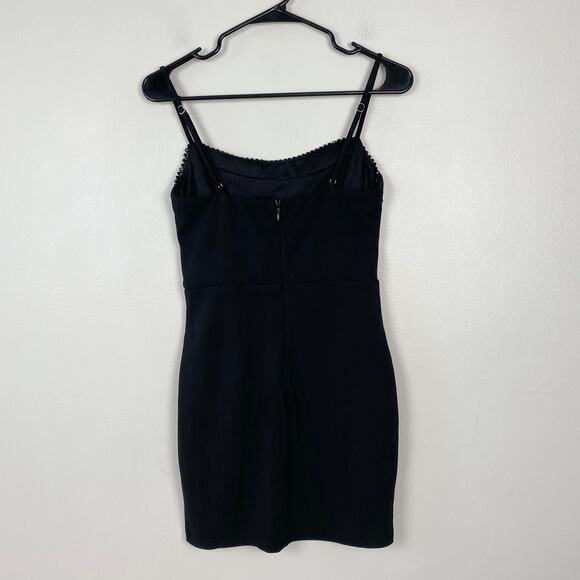 Lulu's Prettiest Presence Black Beaded Sleeveless Bodycon Mini Dress Black Small - Picture 5 of 8